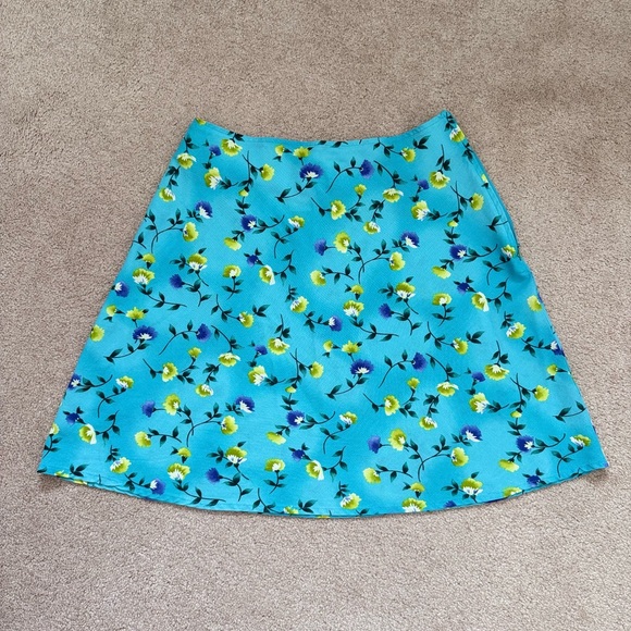 Kathie Lee Collection Dresses & Skirts - Vintage Kathie Lee Collection Mini Skirt Blue & Green Floral Y2K mini skirt